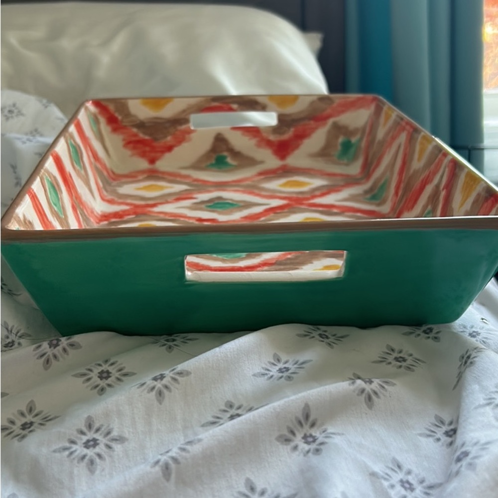 Glass painted tray